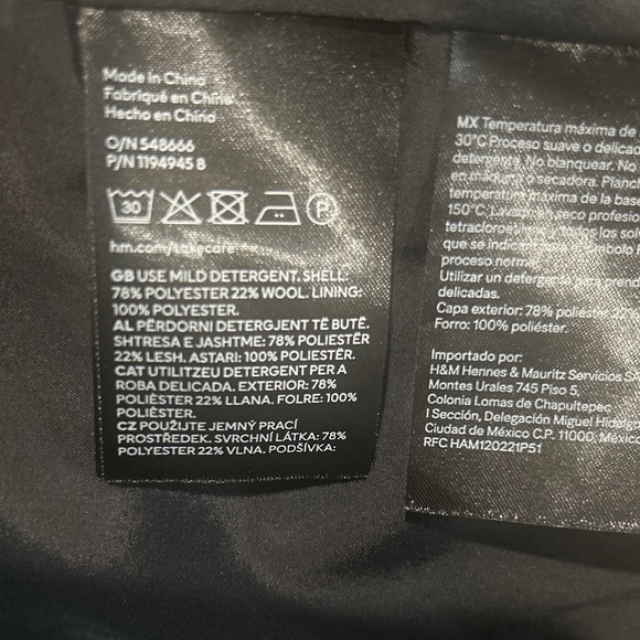 H&M Wool Blend Blazer Size Small - Picture 4 of 4